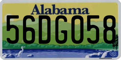 AL license plate 56DG058