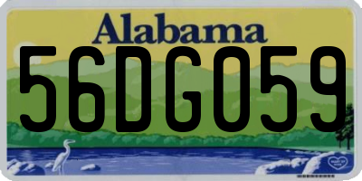 AL license plate 56DG059