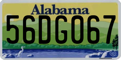 AL license plate 56DG067