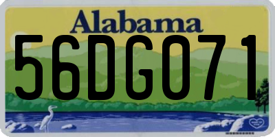AL license plate 56DG071
