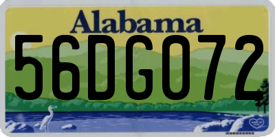 AL license plate 56DG072