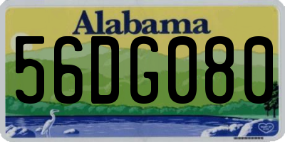 AL license plate 56DG080