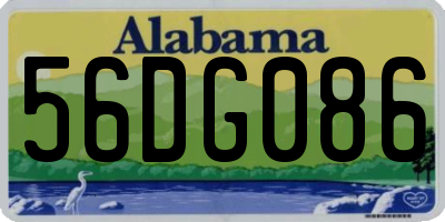 AL license plate 56DG086