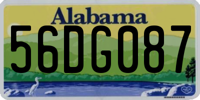 AL license plate 56DG087