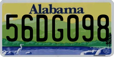 AL license plate 56DG098