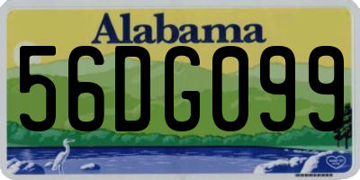 AL license plate 56DG099
