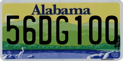 AL license plate 56DG100