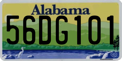 AL license plate 56DG101