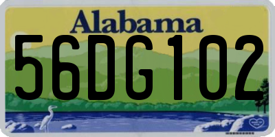 AL license plate 56DG102