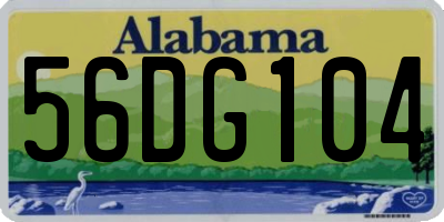 AL license plate 56DG104