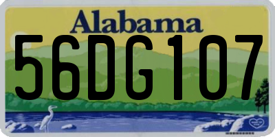 AL license plate 56DG107