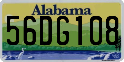 AL license plate 56DG108