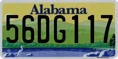 AL license plate 56DG117