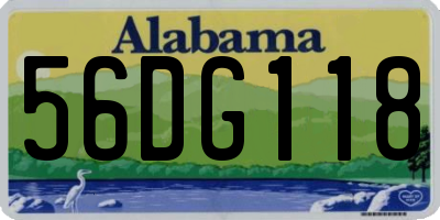 AL license plate 56DG118