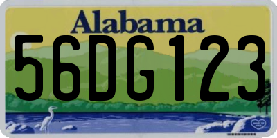 AL license plate 56DG123