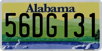 AL license plate 56DG131