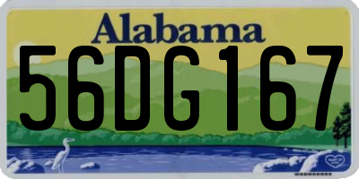 AL license plate 56DG167