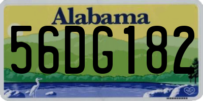 AL license plate 56DG182