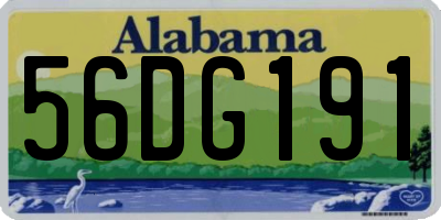 AL license plate 56DG191