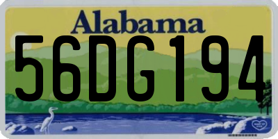 AL license plate 56DG194