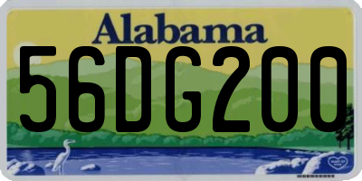 AL license plate 56DG200