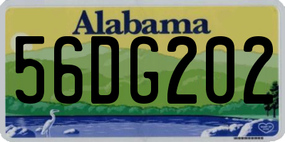 AL license plate 56DG202