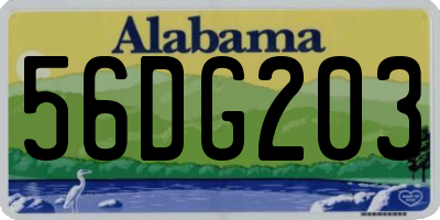 AL license plate 56DG203