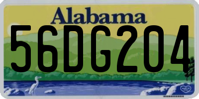 AL license plate 56DG204