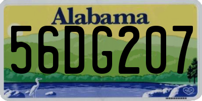 AL license plate 56DG207