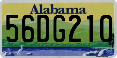 AL license plate 56DG210