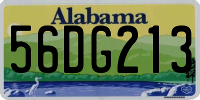 AL license plate 56DG213