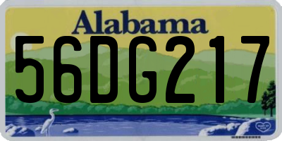 AL license plate 56DG217