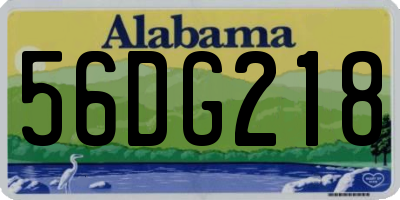 AL license plate 56DG218