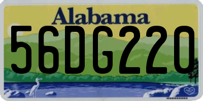 AL license plate 56DG220