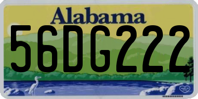 AL license plate 56DG222