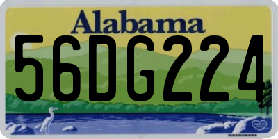 AL license plate 56DG224