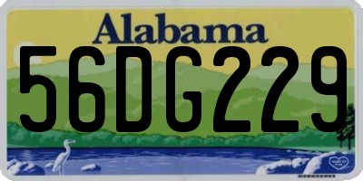 AL license plate 56DG229