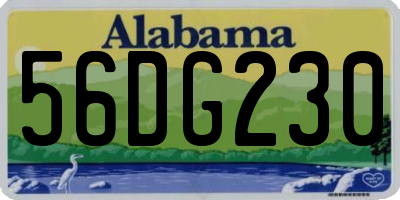 AL license plate 56DG230
