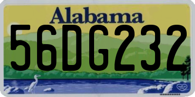 AL license plate 56DG232