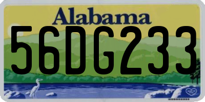 AL license plate 56DG233