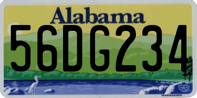 AL license plate 56DG234