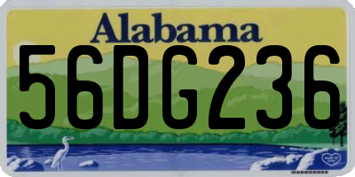 AL license plate 56DG236