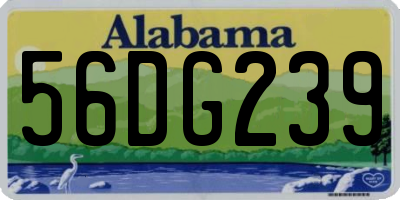 AL license plate 56DG239