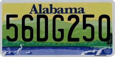 AL license plate 56DG250
