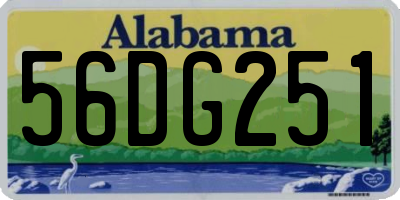 AL license plate 56DG251