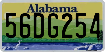 AL license plate 56DG254