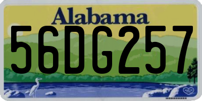 AL license plate 56DG257