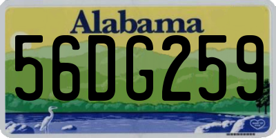 AL license plate 56DG259