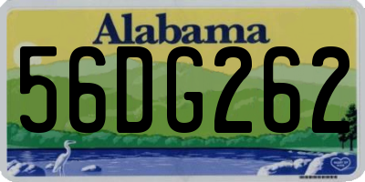 AL license plate 56DG262