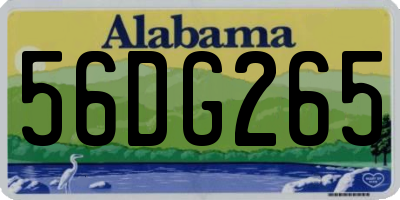 AL license plate 56DG265